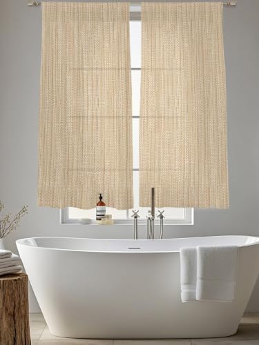 Modern Minimalist Art Sheer Curtains 72 Inch Length 2 Panels Set