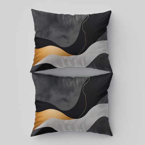 Grey Duvet Cover Set Queen Size - Minimalism Lines Abstraction Printed