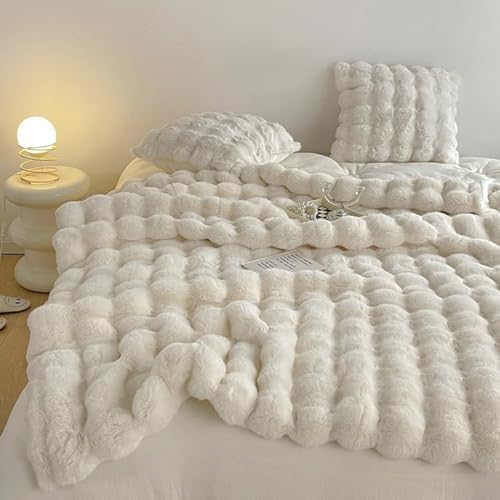 Faux Fur Throw Blanket Winter Warm Thick Fleece Blanket Soft Fuzzy
