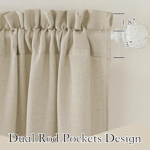 RYB HOME Semi Sheer Curtains 72 inches Long for Bedroom