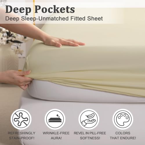 Aerlomi Twin XL Fitted Sheet, 39x80, Brushed Microfiber, Light Taupe