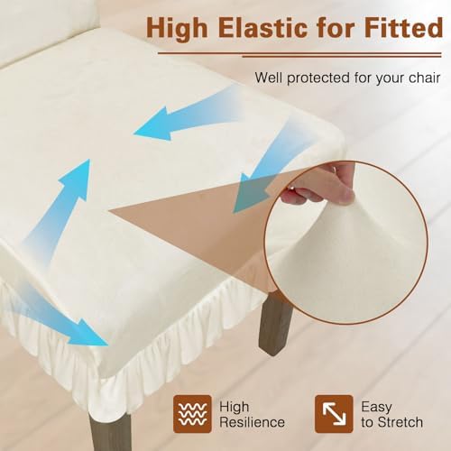 Velvet Dining Room Chair Cover Stretch Thicker Dining Chair Covers Set
