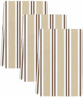 Beige Striped Kitchen Towels Set of 3, Water Absorbent Dish Towel