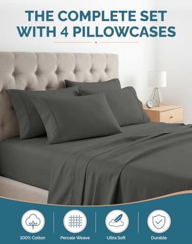 Casa Platino King Sized Sheets – 6 Piece King Size Sheets Set, Ultra