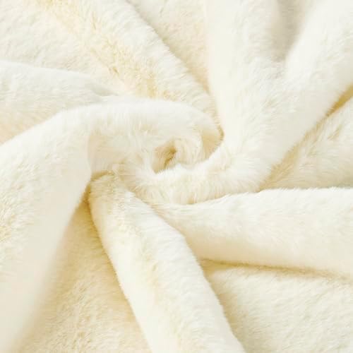 Luxurious Faux Fur Throw Blanket - 800gsm Heavy Thick Plush Warm Throw