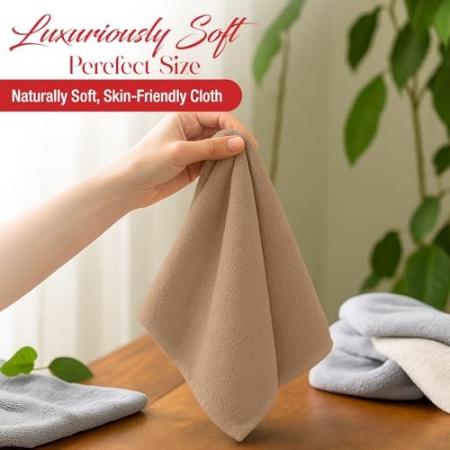 RIVERSIDE 60-Pack Cotton Washcloths – Soft & Absorbent Face Towels