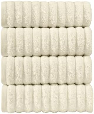 Elegant Comfort Luxury 100% Turkish Cotton Corduroy Ribbed 4 Pack Hand