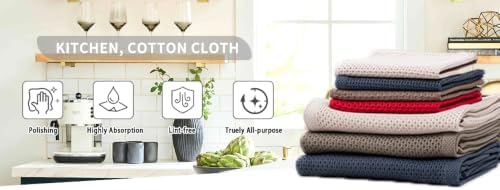 100% Cotton Waffle Dish Towels 4 Pack, Soft Honeycomb Waffle Weave