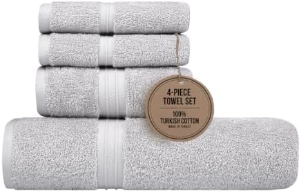 Luxury Bath Towels Set of 4 - Quick Dry & 100% Cotton 100% Cotton