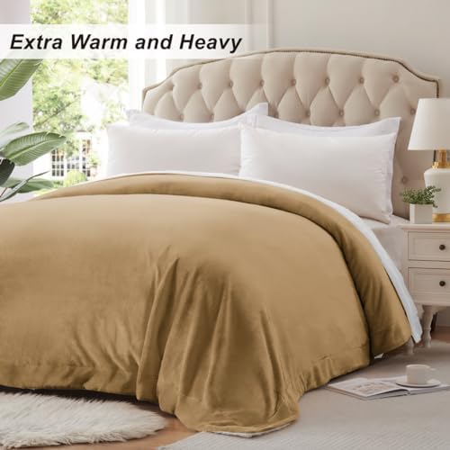 KAWAHOME Sherpa Fleece King Size Blanket for Bed, Extra Warm Heavy