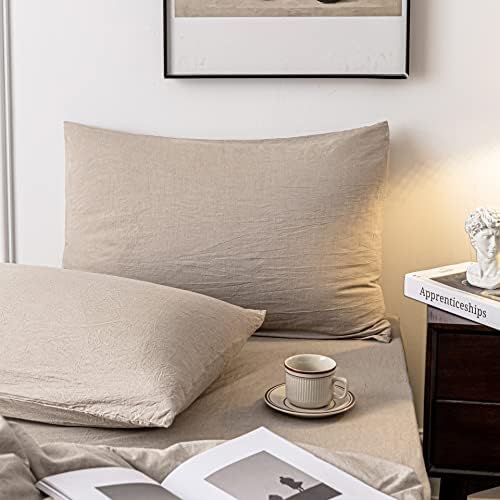 Janlive Washed Cotton Duvet Cover Full Ultra Soft 100% Cotton Solid