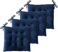 ELFJOY Set of 4 Square Chair Pads Indoor Seat Cushions Pillows with