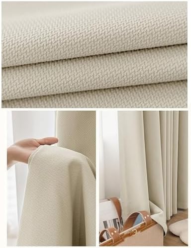 Beydodo Bedroom Curtains 63 Inches Long, Blackout Curtains for Living