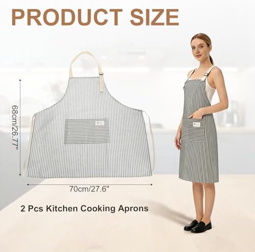 uxcell Kitchen Cooking Aprons Adjustable Art Apron Water & Oil