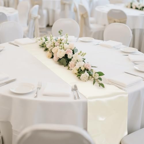 12 Pack Satin Table Runner 12 x 108 Inch Long Satin Table Runner for
