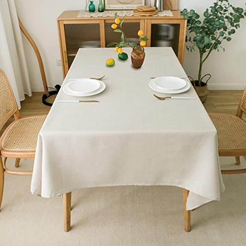 NLMUVW Linen Tablecloth for Rectangle Table 120 Inch, Textured Table