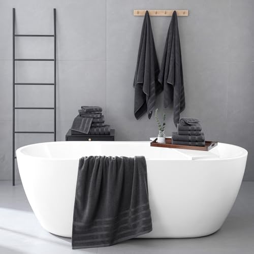 16-Piece Bath Towels Set, 100% Cotton Thick Soft Highly Absorbent