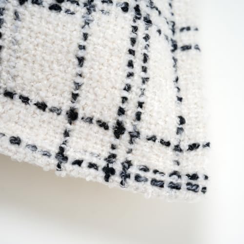 THE-TINOART Black and White Abstract Plaid Throw Pillow Cover 18x18