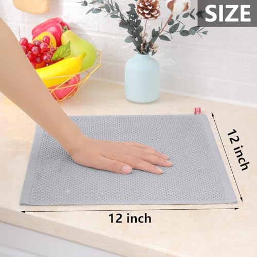 Homaxy 100% Cotton Waffle Weave Kitchen Dish Cloths, 7-Pack, Light