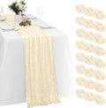 8 Pack Ivory Cheesecloth Table Runners 20x120 Inch Gauze Table Runner