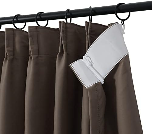 TWOPAGES Chocolate Room Darkening Curtains 52x84 Pinch Pleated Drapes