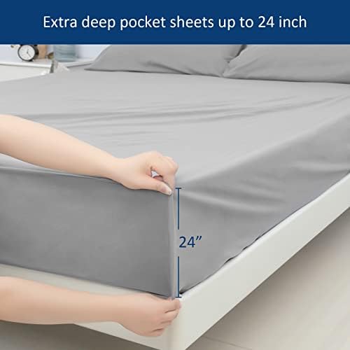Moonsea Twin XL Sheet Sets Extra Deep Pocket, 3Pcs with Side Pocket