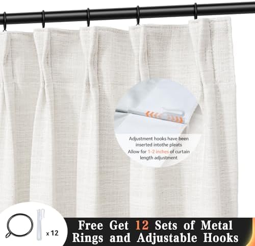 100% Blackout Shield Pinch Pleated Curtains 84 Inch Length 2 Panels