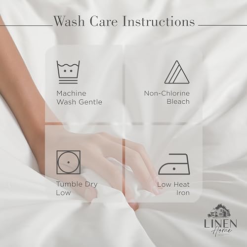 Linen Home Twin Sheets 100% Cotton Percale, 3 Pc Cooling Set - White