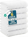 Casa Platino Hand Towels for Bathroom 100% Cotton 6 Pack 16x26 - White