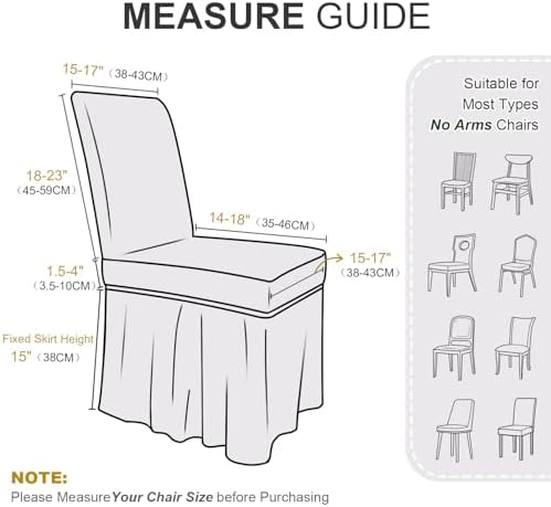 NICEEC Dining Room Chair Covers for Dining Chair Covers Set of 6