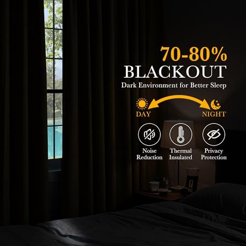 PONY DANCE Extra Long Blackout Curtains 108 inches Long for Bedroom