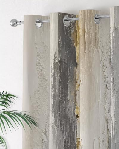 Textured Plaster Curtains 63 inches Long for Living Room Bedroom