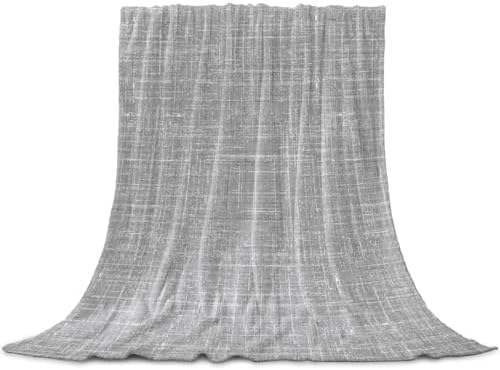Flannel Fleece Blanket 60" x 80", Grey Microfiber Cozy Soft Throws for