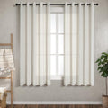 Pitalk Natural Linen Sheer Curtains 60x48 Inch Long Short Window
