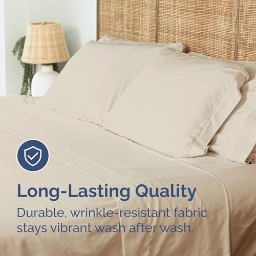 Queen Flat Sheet - Single Top Flat Sheet Only - Soft & Cooling - Cream