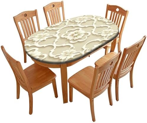 Table Pad Protector, Beige and White Geometric Pattern Printed on
