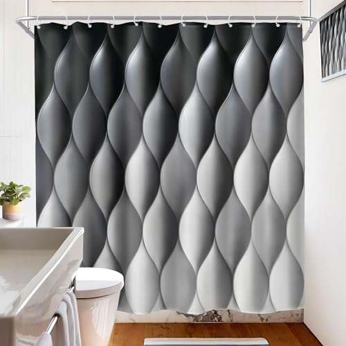 Gray Ombre Shower Curtain Modern Abstract Grey Bathroom Decor 72x72