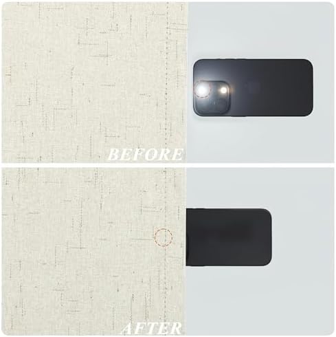 100% Blackout Linen Textured Curtains for Bedroom Full Light Blocking