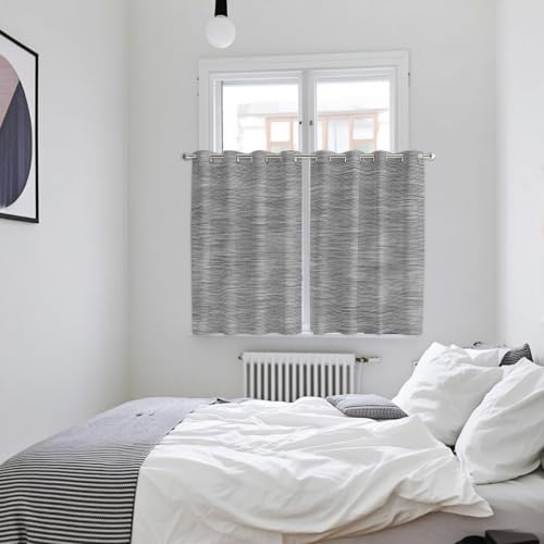 Gray Solid Color Window Curtains 63 Inch Length 2 Panels Set