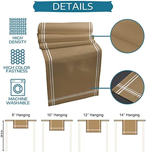Teamery Table Runner for Kitchen Decor, Khaki Solid Color Table