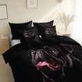 California King Duvet Cover Set Animal Pug Playful Soft Microfiber