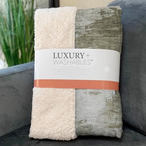 Addison Rugs ASB595 Taupe 50" x 70" Oversized Sherpa Throw Blanket