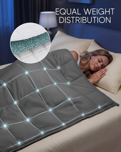 Weighted Blanket Queen Size 60x80 Inch, 15 lbs Heavy Blanket, Grey