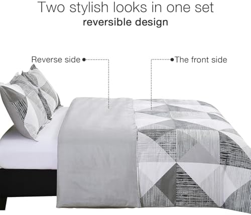 Vaulia Microfiber Modern Duvet Cover King, Grey