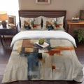 Minimalist Fine Abstract Lines Queen Duvet Cover Set - 4 Pcs Comforter