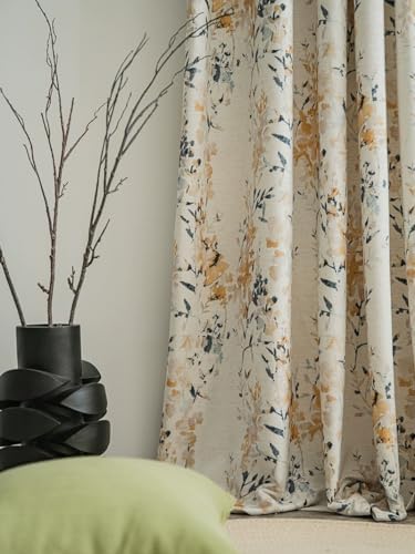 Linen Curtains 63 Inch Length 1 Panel Back Tab Boho Drape Semi