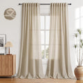 Aersas Linen Curtains 52x96 Inches Long for Living Room, Taupe