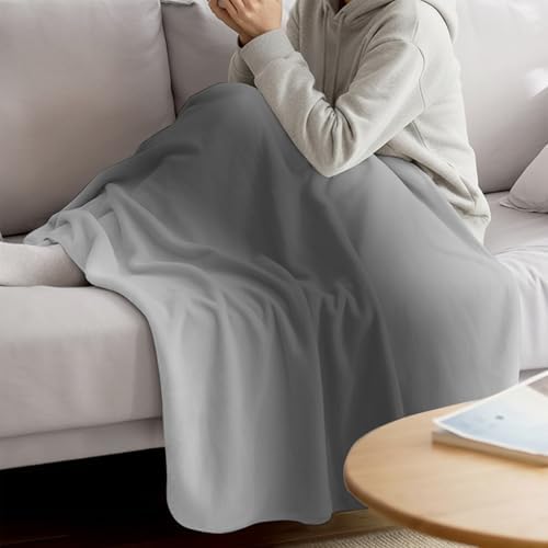 Art Gray Fleece Throw Blanket Vintage White Gray Ombre Farmhouse