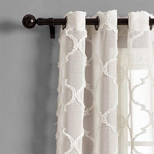 Lush Decor Avon Trellis Grommet Sheer Window Curtain Panels Pair 38" W