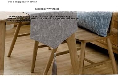 Burlap Farmhouse Cotton Linen Table Runner, Rustic Woven Solid Color